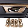 Car Accessories Fit for Honda CR-V CRV 2017 2018 2019 2020 2021 2022 Interior Door Handle Bowl Cover Trim Decoration Frame (Peach Wood) ABS 4 PCS