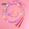 Jumping Training Rope Children Skipping with LED Colorful Light Battery-operated Glowing Comfortable Grip Electronic Luminous Jump Fitness Equipment