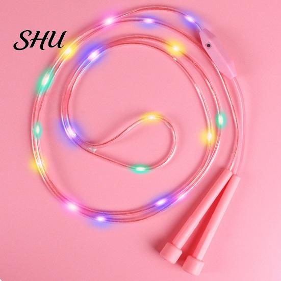 Jumping Training Rope Children Skipping with LED Colorful Light Battery-operated Glowing Comfortable Grip Electronic Luminous Jump Fitness Equipment