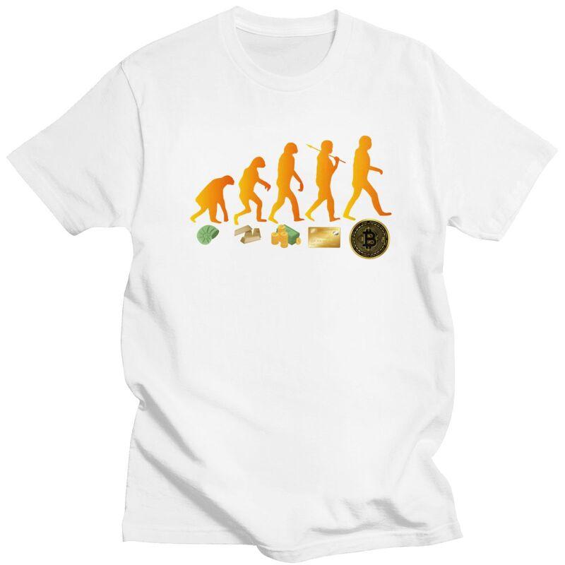 Evolution Of The Money T Shirt for Men Pure Cotton Tshirt Fashion Tees Crypto Bitcoin Gift Tshirt
