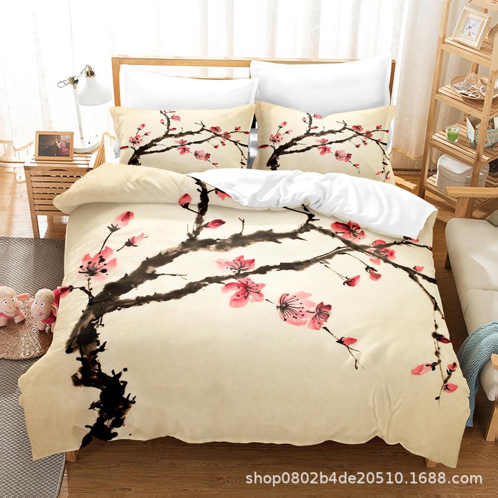 Home Textile Landscape Painting Series Three-Piece Set, Bed Sheet Quilt Digital Printing Kit, Come To The Picture And Sample