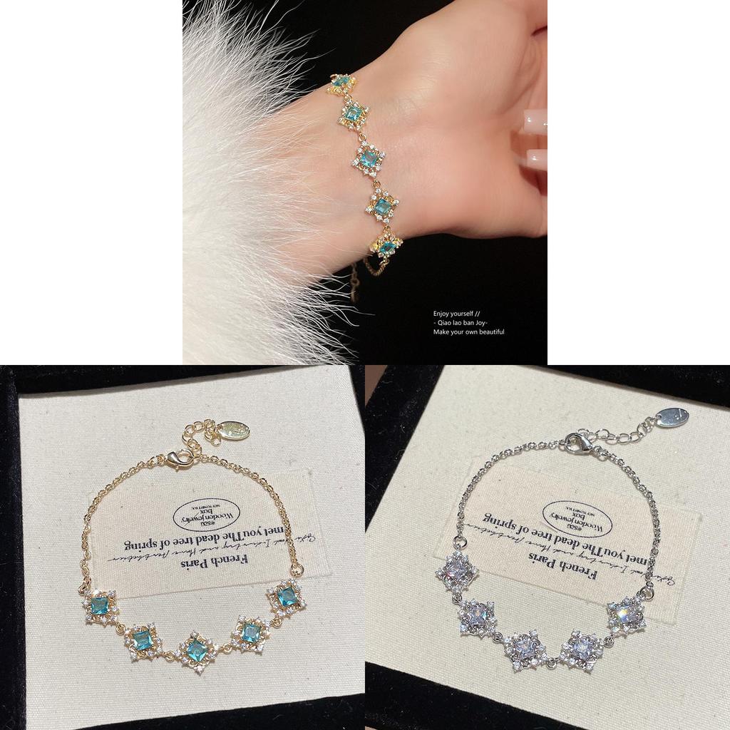 Zircon Flower Pendant Bracelet With Metal Plating For Womens Fashion Accessories