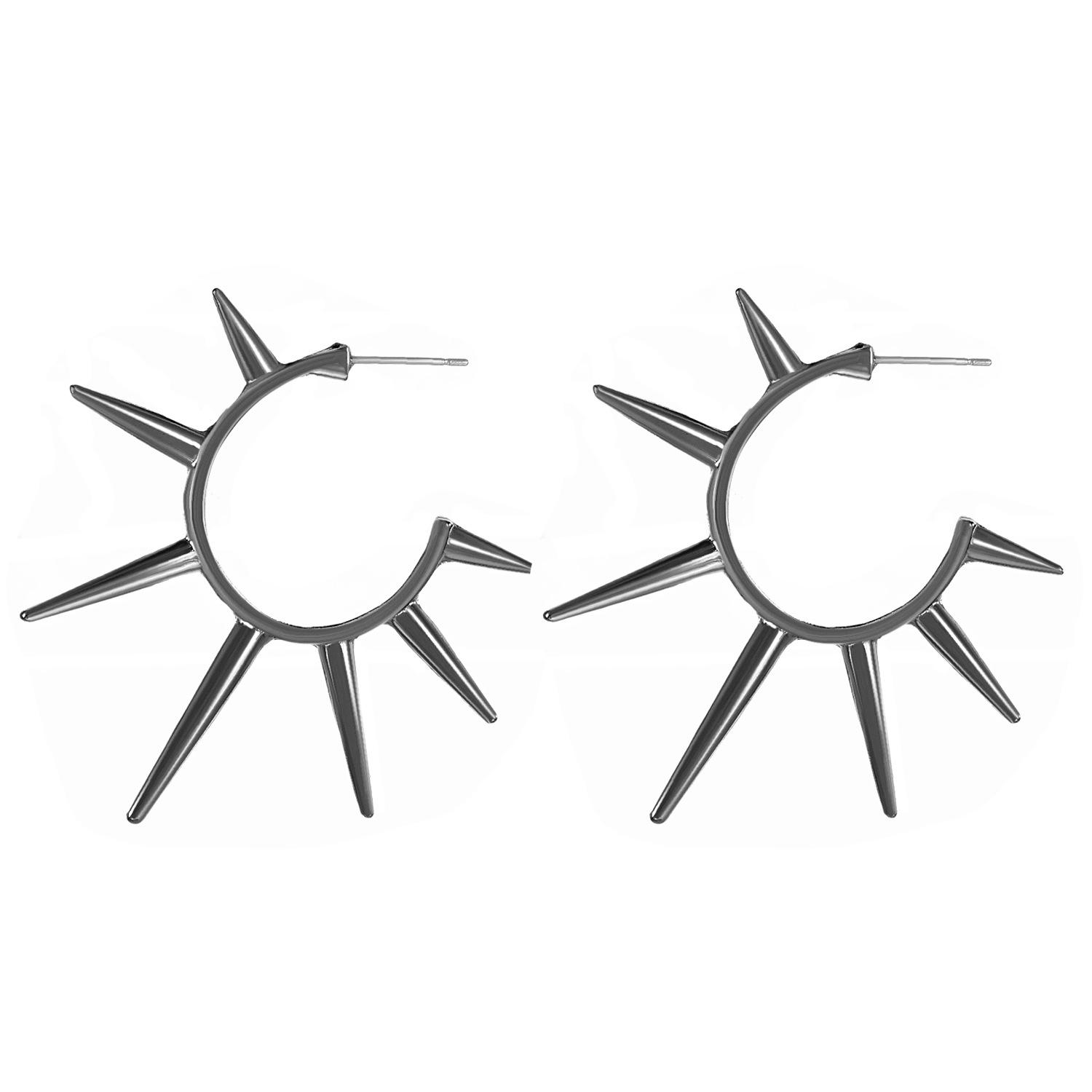 

Готические серьги-кольца с заклепками: Стильные геометрические серьги-пусеты для женщин, европейские и американские панк-хип-хоп украшения