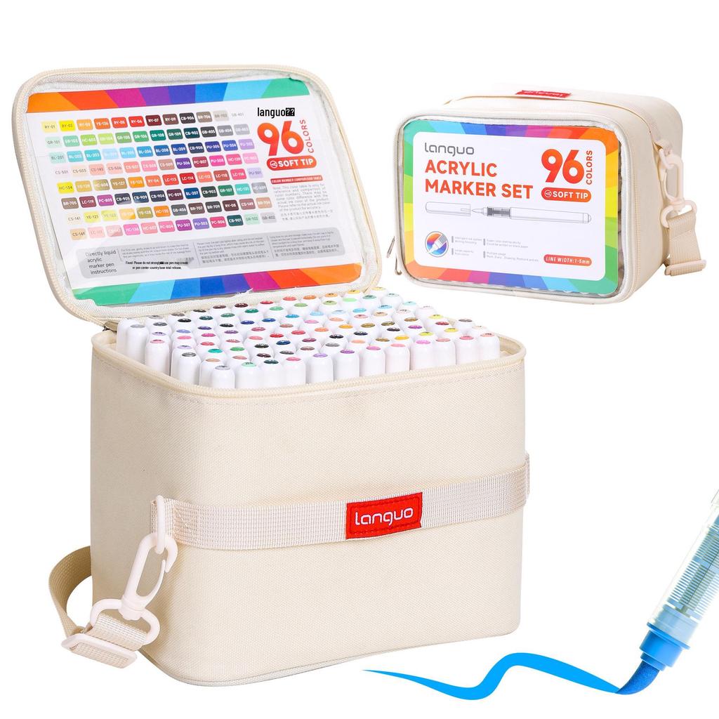 Blue Fruit 240-Color Acrylic Marker Pen Set with Soft Head for Student Graffiti and Art