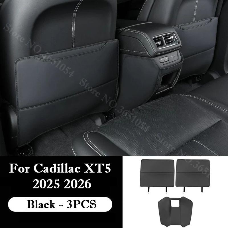 For Cadillac XT5 2025 2026 Leather Car Seat Back Kick Protector Rear Armrest Anti Kick Protect Anti-dirty Pad Auto Accessories