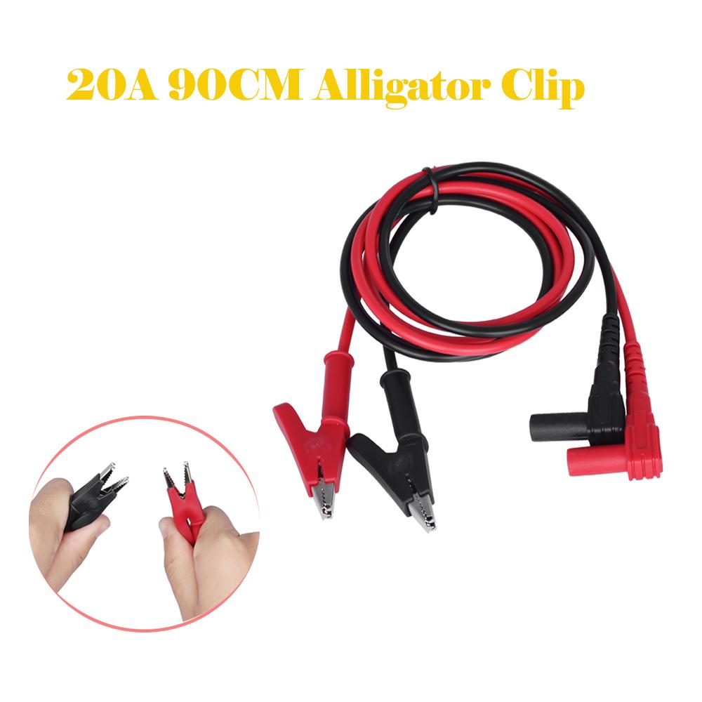 

20A 90CM Alligator Clip to Banana Plug Test Cable Lead Connector Dual Probe 4mm Crocodile Clip For Multimeter Measure Tool