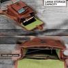 Leather Satchel Crossbody Bag, Men Women Genuine Leather Messenger Shoulder Bag Cross Body Bag i-Pad Bag for Men Christmas Gift Him Her