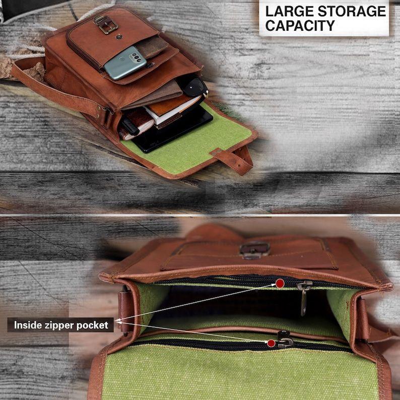 Кожаная сумка через плечо — фото 5