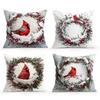 Winter Christmas Cardinals Pillowcase Printed Polyester 45x45cm Throw Pillowcover Decorative Sofa Cushion Pillowslip Home Decor
