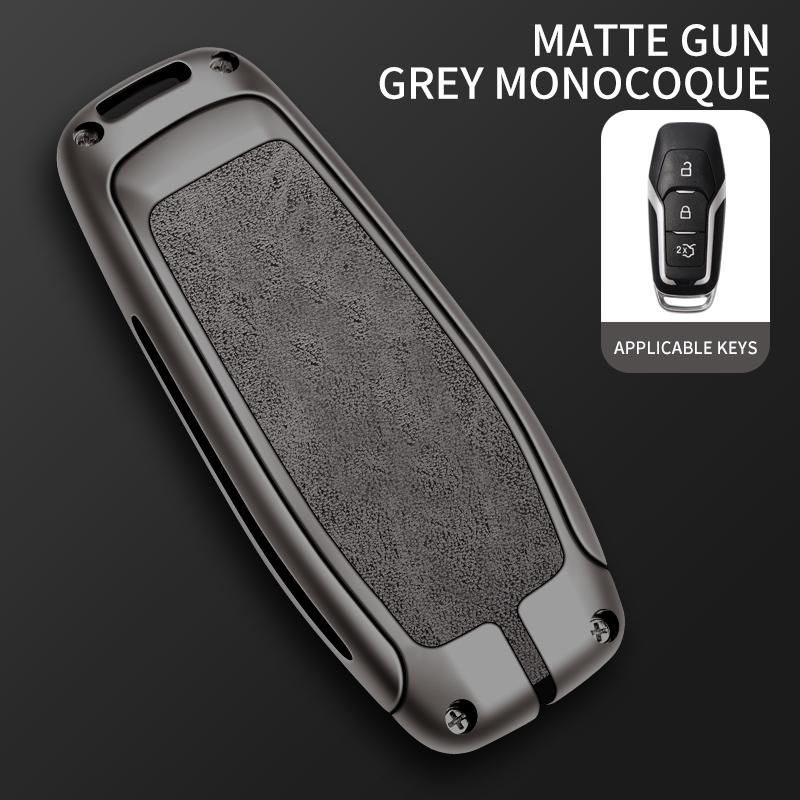 Leather Car Metal Key Case Cover For Ford Focus 3 4 St Mondeo 5 Mk5 Mustang F-150 Explorer Edge Fiesta Kuga Mk3 4 Key Chain