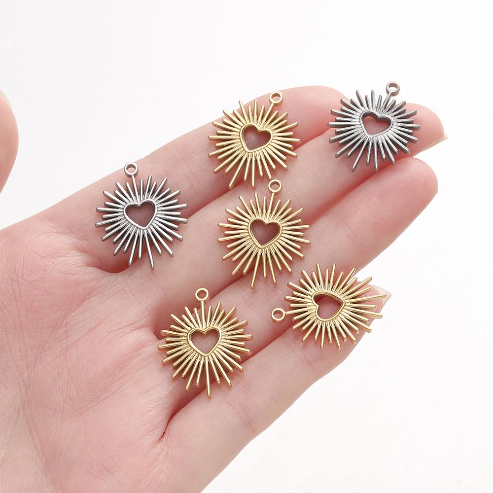 1pcs Stainless Steel Small Thorn Heart Charms Pendants for DIY Bracelet Necklaces Jewelry Making Accessories