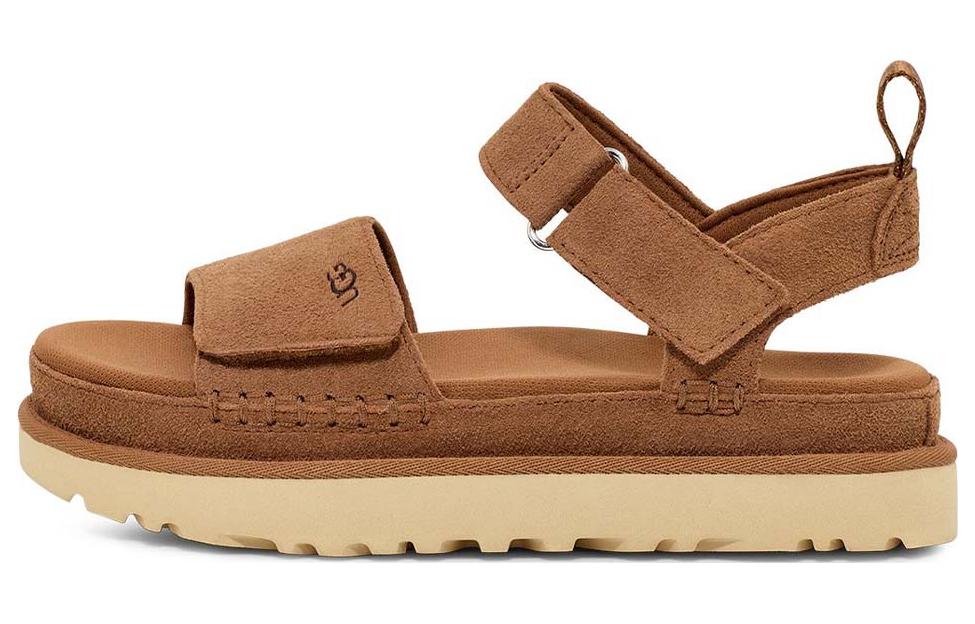 Women's Sandals UGG Goldenstar Cow Split Leather Fashion Sandal Women's Chestnut Brown