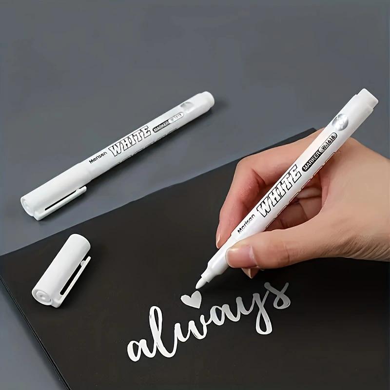 1Piece White Marker Pens Waterproof Ink For Tires Fabric Wood Leather Long-Lasting Graffiti Painting & Art Pens Erasable Gel Pens