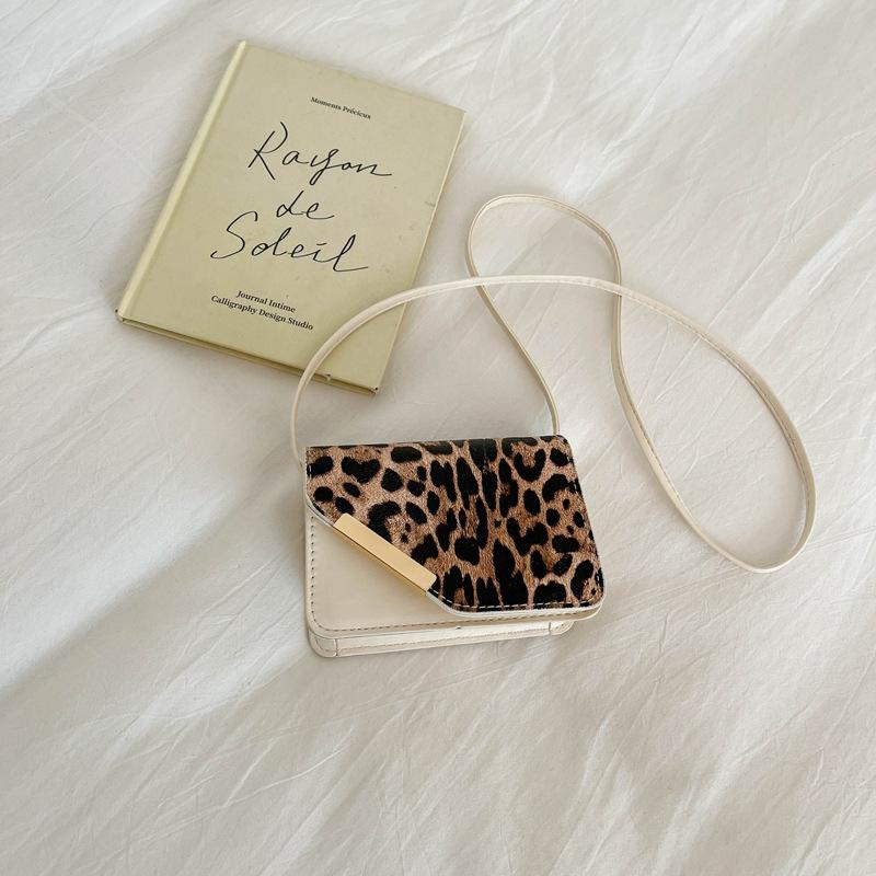 Korean Style Leopard Print Underarm Crossbody Small Square Bag