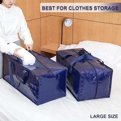 Extra Large Moving Bag Collapsible Storage Bins Tote Carrying Water-Resistant Organization Zipper Bags