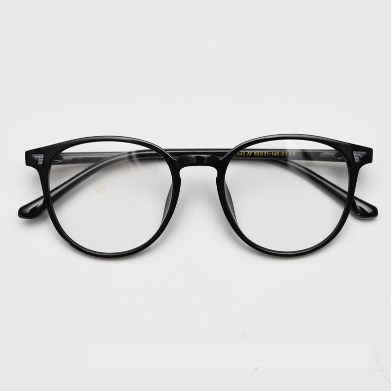 Brown Blue Light Glasses TR90 Ultralight Gradient Eyeglasses Transparent Big Round Reading Glasses For Women Men