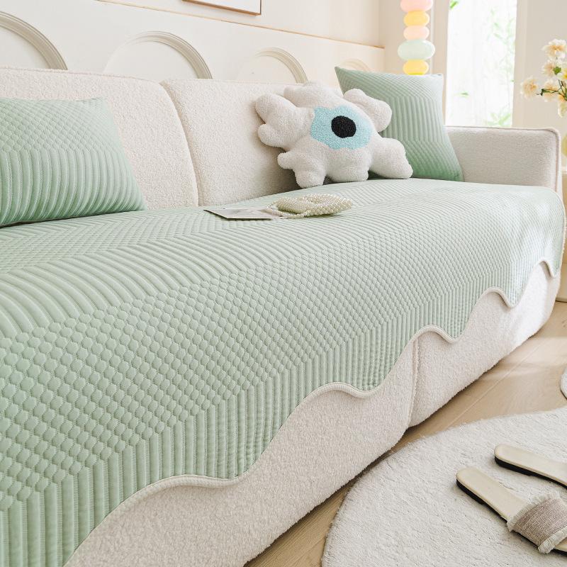 Summer Ice Silk Sofa Cushion Mat Seat Cushion Premium Leather Sofa Cover Summer Cool Non-Slip Cushion