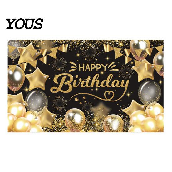 Birthday Celebration Banner Happy Backdrop, Party Photo Background Cloth for Celebration, Decorative Bunting Flag Decor Kids Women, Supplies