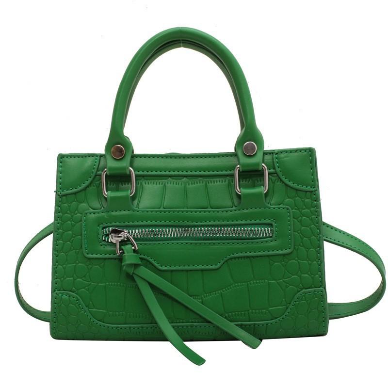 

Women s Bag Alligator-pattern Shoulder Trendy Foreign Style Large-capacity Cross-slung Handbag Bags зелёный