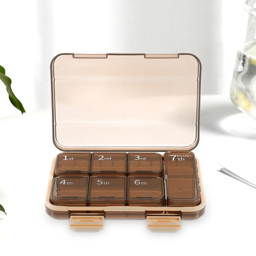 Mini Weekly Portable Pill Box Medicine Organizer Compact Pocket-Size Medicine Storage Case Travel Medication Holder Daily