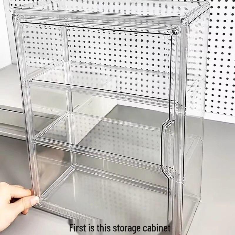 Multi-Layer Acrylic Display Case: Transparent Magnetic Storage for Figurines and Badges