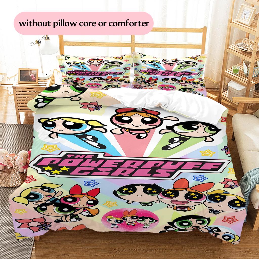 Powerpuff Girls Cute Duvet Cover & Pillowcases, Powerpuff Girls Fan Bedding, Great Gift.chl