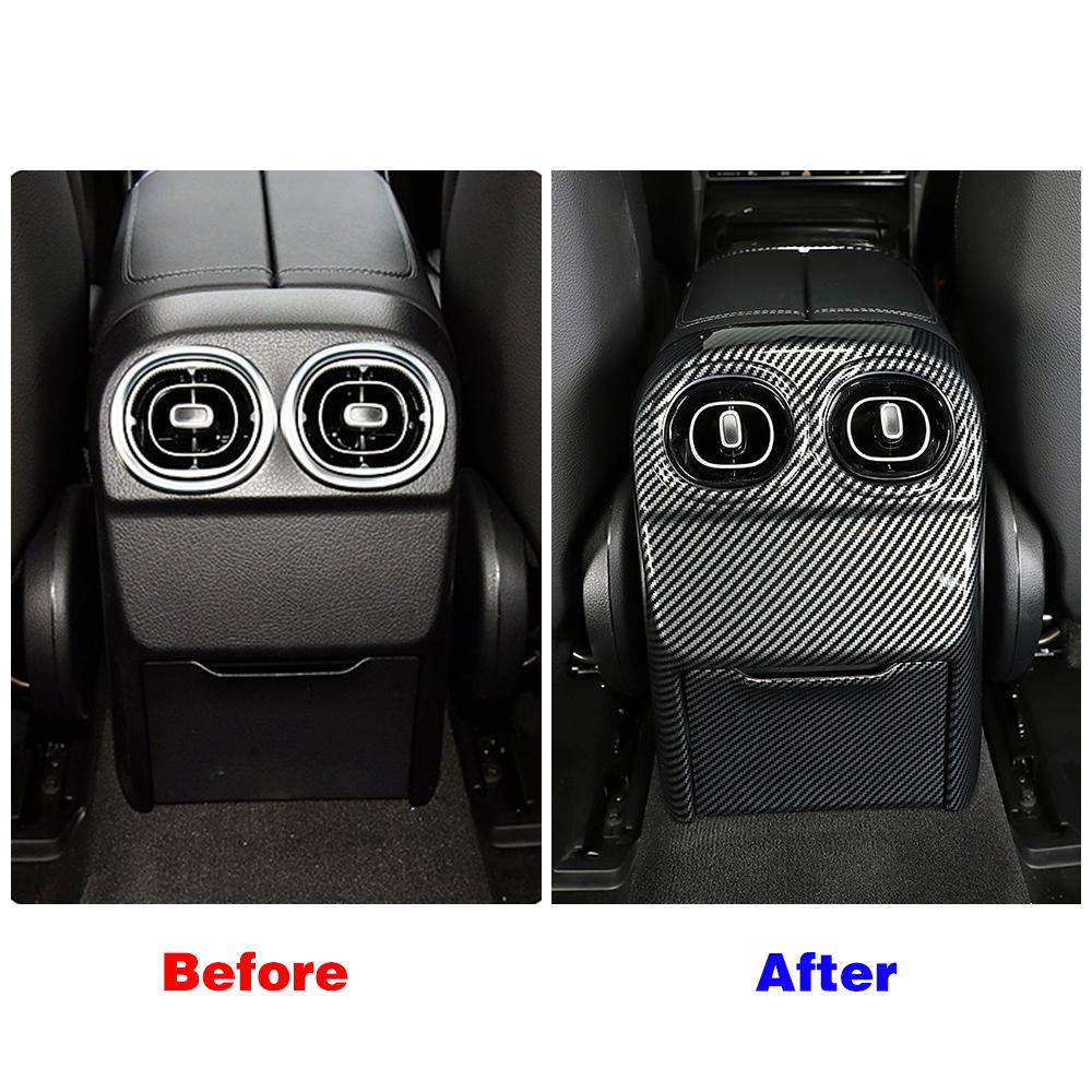 Für Mercedes Benz C-Klasse W206 2024 2024 Auto-Mittelkonsole Armlehnenbox Hinten AC Air Outlet Vent Rahmenabdeckung Verkleidung Anti-Kick-Platte