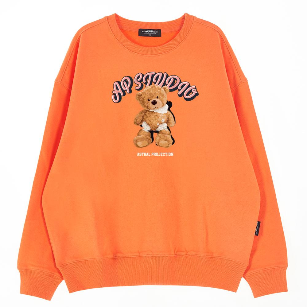 ASTRAL PROJECTION Oversized Drop Shoulder New Bear Doll 3 Sweatshirt_Coral