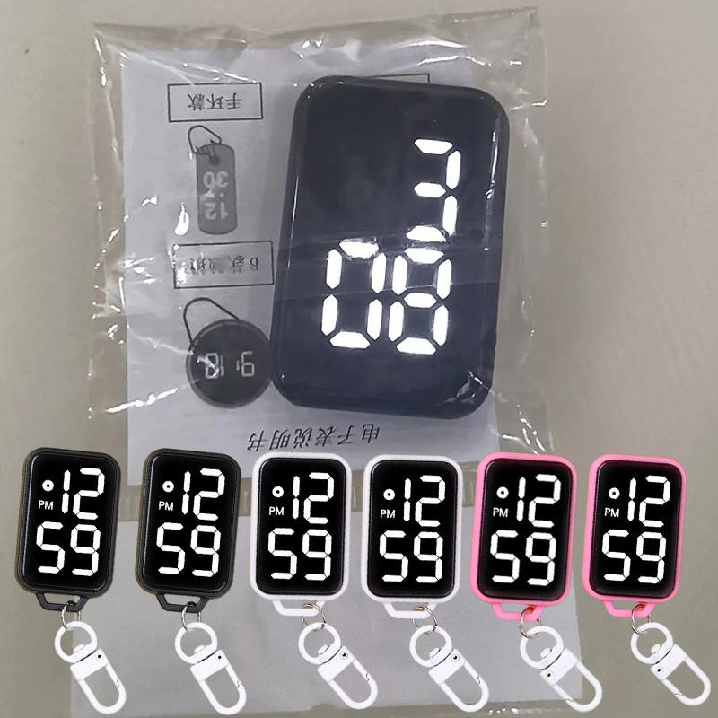 Creative Square LED Electronic Watches Keyring Small Hanging Watch Display Digital Pendant Watches Keychains for Students Gifts
