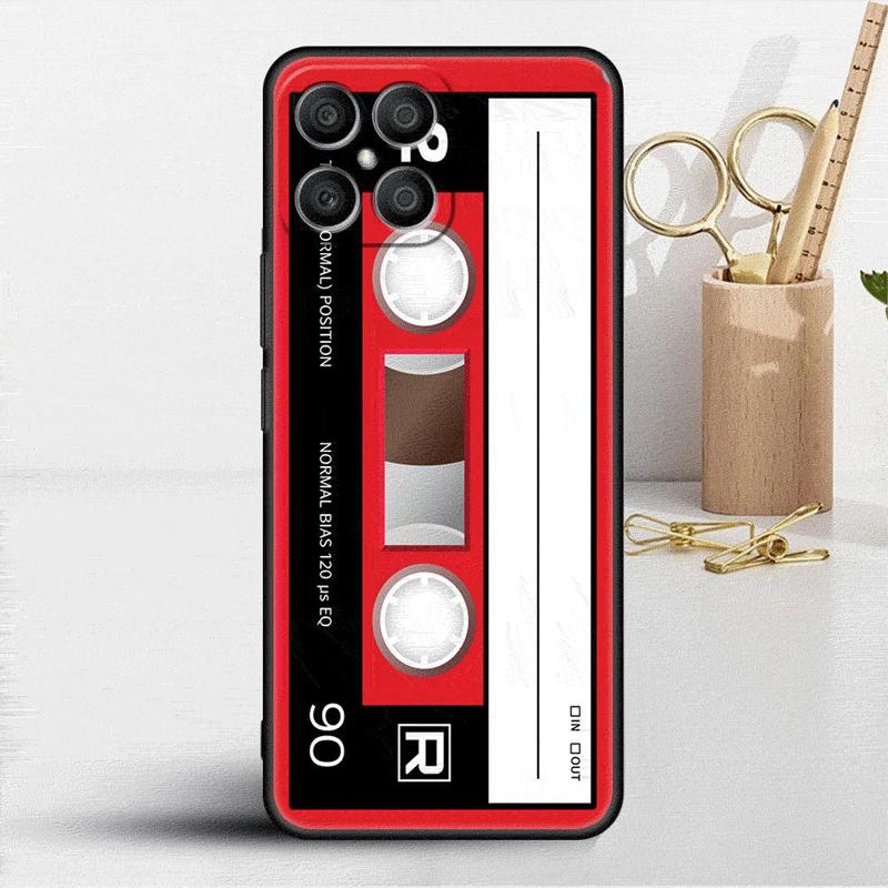 Mixtape Vintage Magnetic Tape Cassette Audio Case For Honor X8 X8a 90 X9a 8X 70 50 20 Magic5 Pro 9X P60 P50 Soft Phone Funda