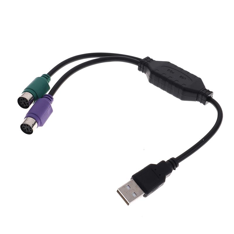 1Pc Usb Male To Dual Ps2 Female Cable Adapter Converter Use For Keyboard Mouse