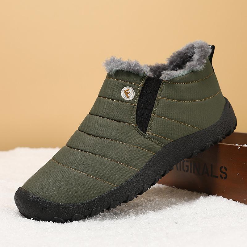 Large size snow boots winter Northeast men's lazy foot-covering mountaineering high-top velvet warm men's shoes