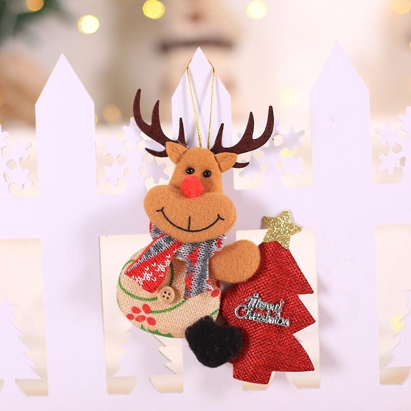 12/1Pcs Christmas Plush Doll Ornaments Santa Claus Snowman Xmas Tree Hanging Pendants Home Xmas New Year Party Decorations Gifts