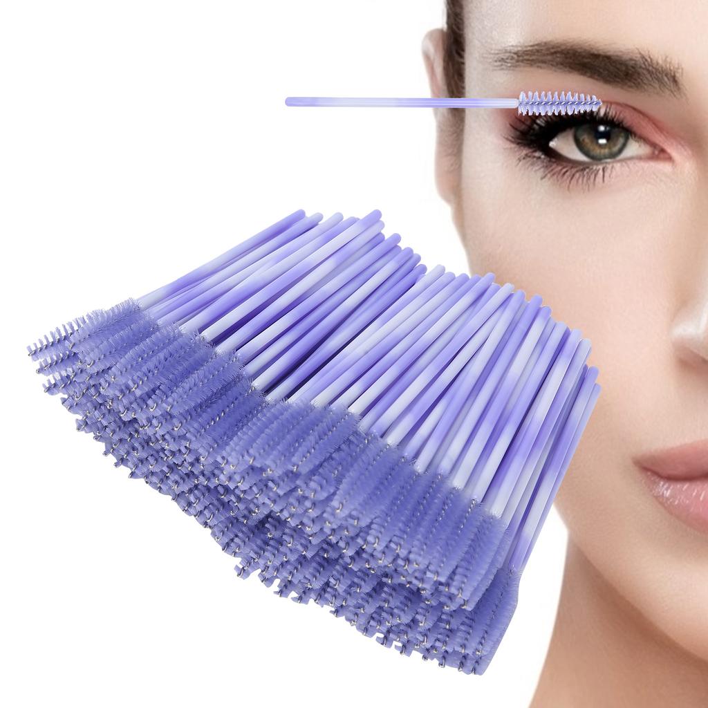 200pcs Mascara Wands Applicator Disposable Eyebrow Brush Set Eyelash Extension Cosmetic ToolLight Purple