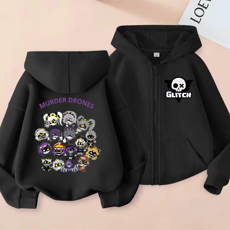 Murder Drones Printed Zip Up Outerwear Hoodie Children Clothes Kids Girls Boys Zipper Sweatshirt Baby Casual Tops Fashion Hoody