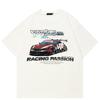 Streetwear Racing Car Graphic T-Shirt Cotton Tshirt Unisex Tops Tees Summer Short Sleeves T Shirt