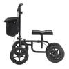 Folding Knee Scooter, Carbon Steel Steerable Knee Walker with Height-Adjustable Handlebar & Knee Pad, 12" All-Terrain Wheel, Dual Brakes, Leg Recovery