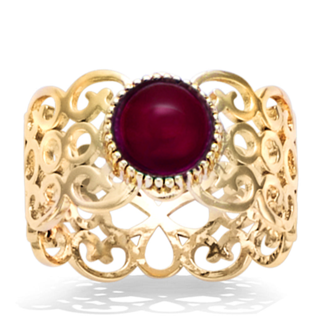 Gold Plated Ring 'Cleopatra' Golden Red - 10 Mm