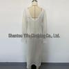 European-American V-Neck Hollow Texture Long-Sleeve Beach Dress