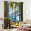2pcs   2D FLAT PRINTING Curtains (Without Rod) LemonView(1) Chic Chic Curtains Versatile Durable Polyester Curtains Art Deco