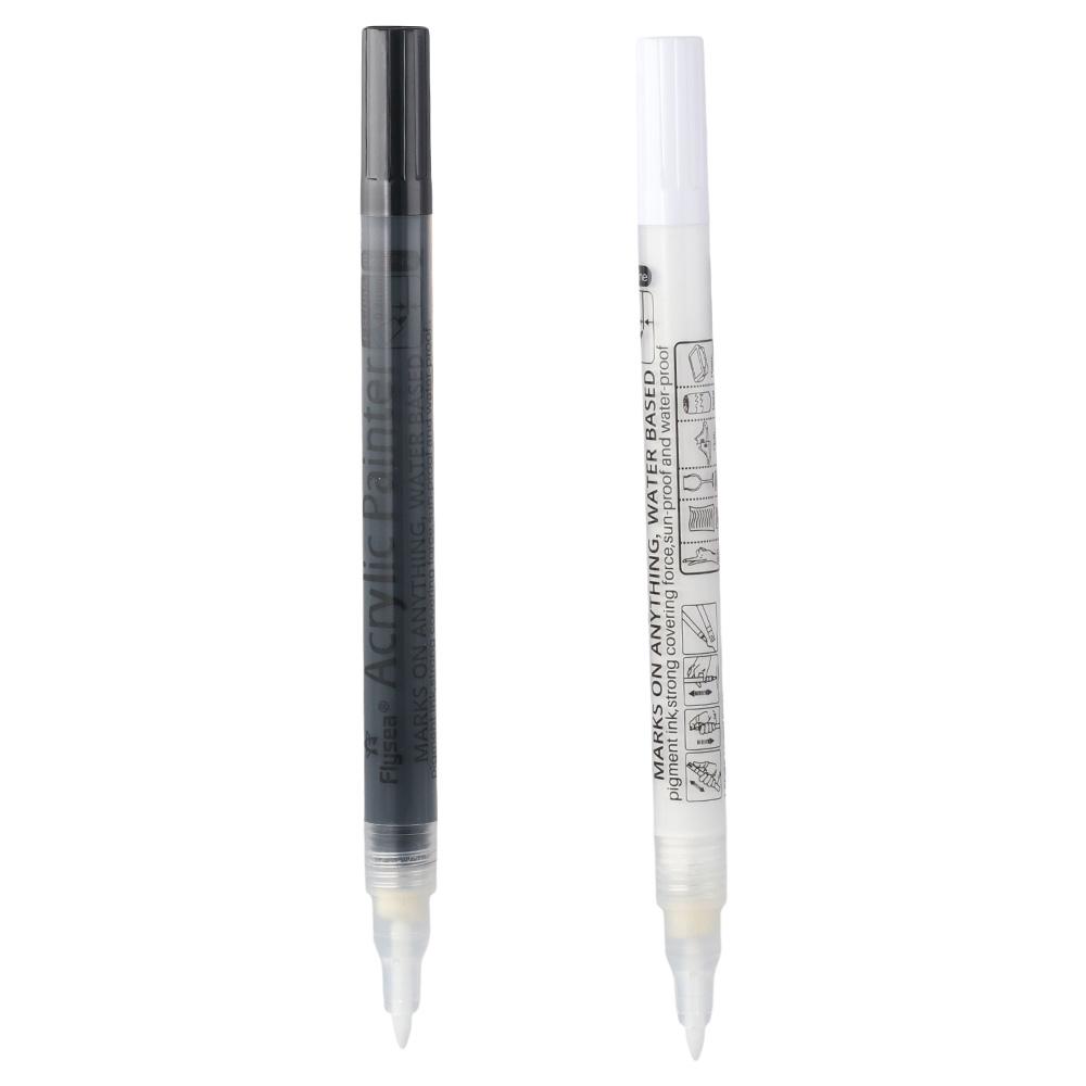Plastic Paint Pens Black White Paint Pen Acrylic Paint Pens Acrylic Markers  for DIY