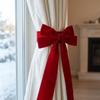 Bowknot Red Bow Curtain Rope Adjustable Curtain Fixer Christmas Tree Curtain Tieback  Living Room