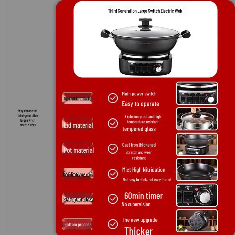 MELNG 5L Multi-functional Electric Hot Pot CN Plug (adapter Included)