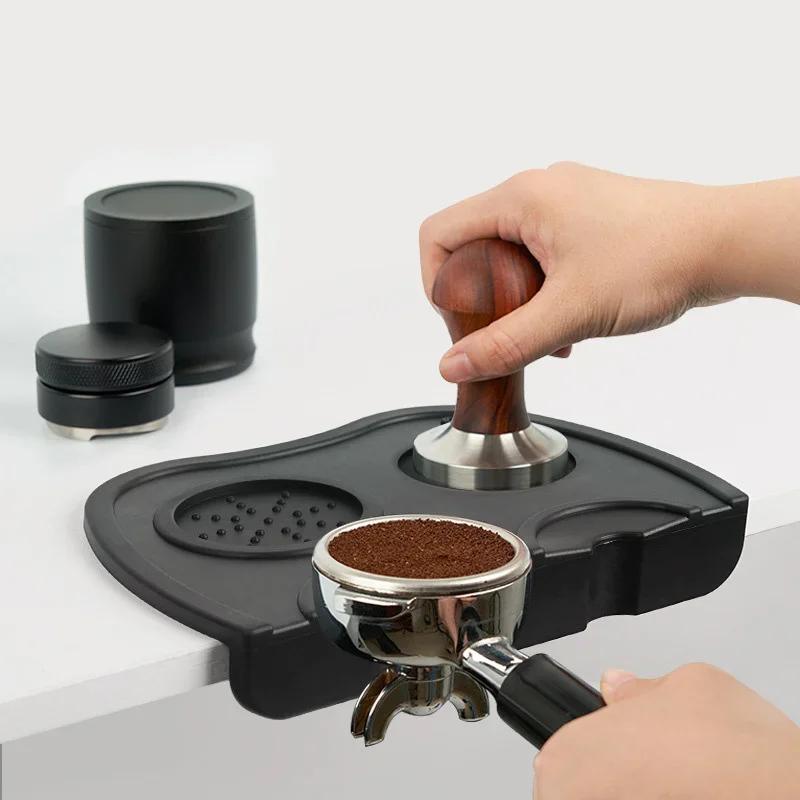 Coffee Tamper Mat Coffeeware Manual Coffee Silicone Pad Tamping Mat Barista Coffee Espresso Tampering Holder Corner Mat Pad