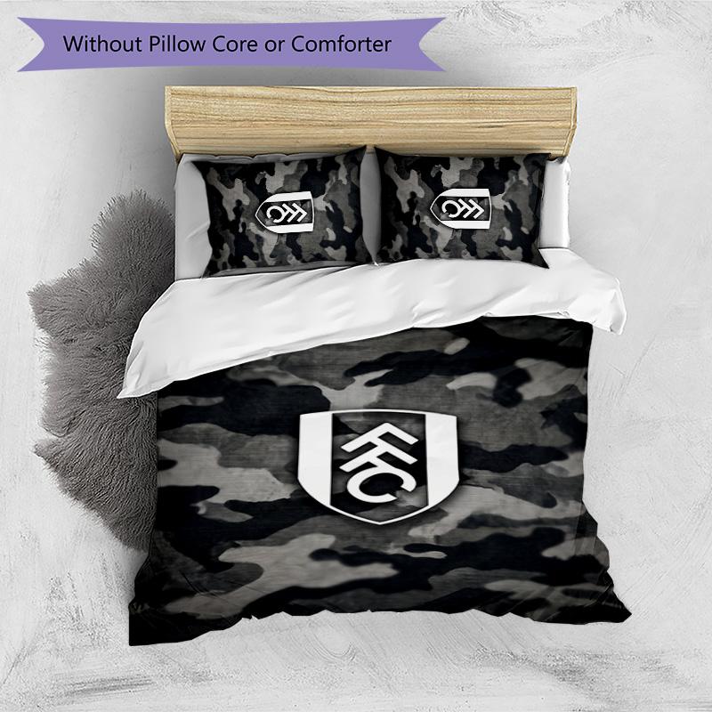 Set Lenzuola Fulham Calcio Stampato 3 Pezzi, Comodo Set Copripiumino per Camera da Letto Amico della Pelle