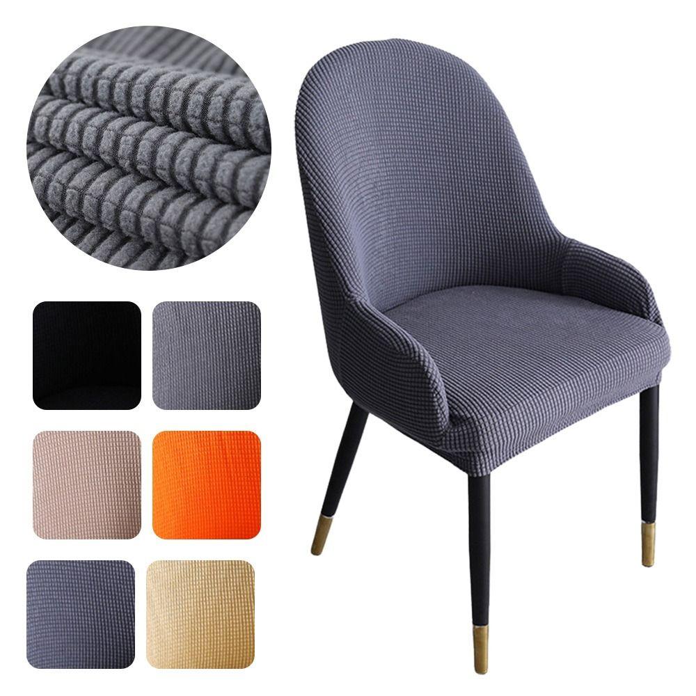 High-elastic Dining Chair Cover Curved Backrest Protector  for Home Decoration