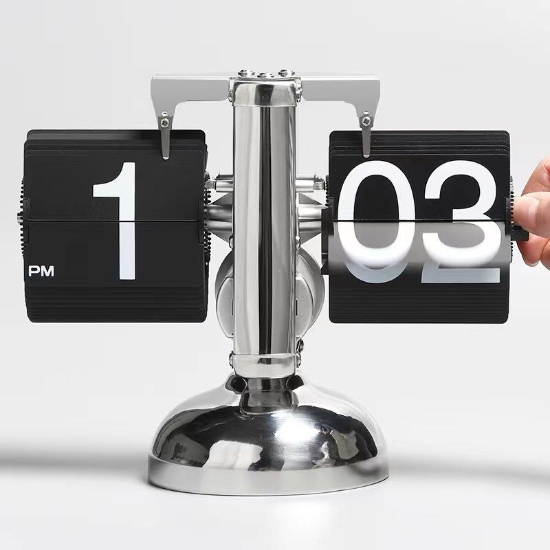 

Flip Internal Gear Operated Retro Flip Clock Auto Flip Operated Quartz Clock Home Decors Digital Clock Home Table Decoration