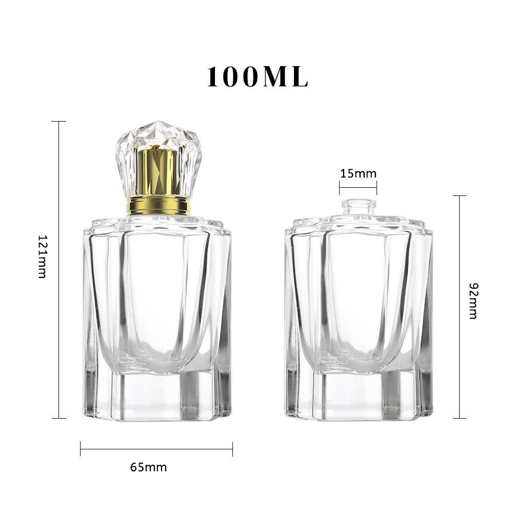 Transparent 100ml Glass Perfume Decanting Bottles with 15mm Opening, Empty for Perfume Storage