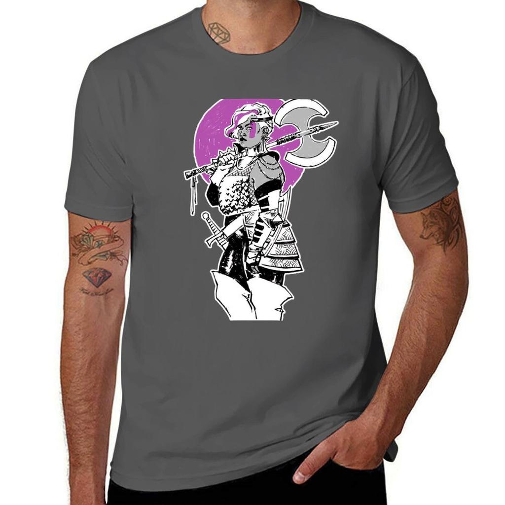 Warrior Queer Fighter Purple Amazon Labrys TShirt Work Utility Short Sleeve Shirt