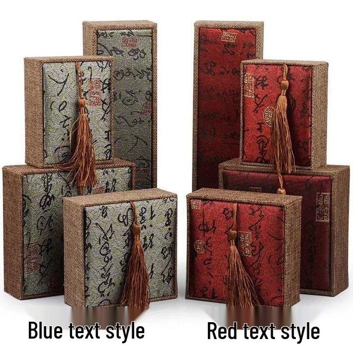 

Multicolor Brocade Tassel Gift Box – Brown, Green, Red, Blue, Wave Design Series